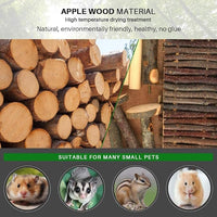 HOSUKKO Hamster Climbing Toys Wooden Hamster Playing Activity Set, Hamster Activity Playground Climb Platform Apple Wood Chewing Toys for Hamster Small Pets (D-Playground with Large Bridge)