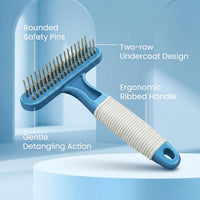 Poodle Pet Dog Grooming Rake - Blue / Shedding Comb - image 4
