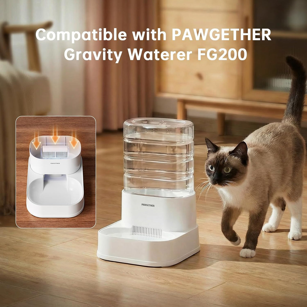 PAWGETHER Gravity Cat Feeder - Waterer Filters / 3.78L - image 4