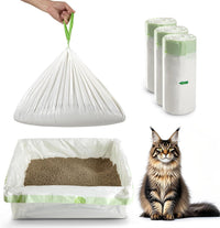 Cat Litter Box Liners Disposal Bags with Tie Handles, Large