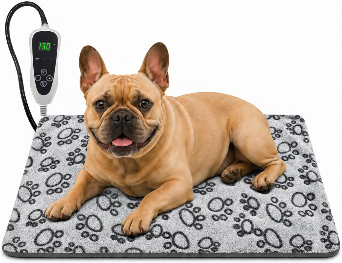 Large Dog Heating Pad 36x24 in with Normally Open Function – Essentials for Dogs - Grey / 28 x 18 in