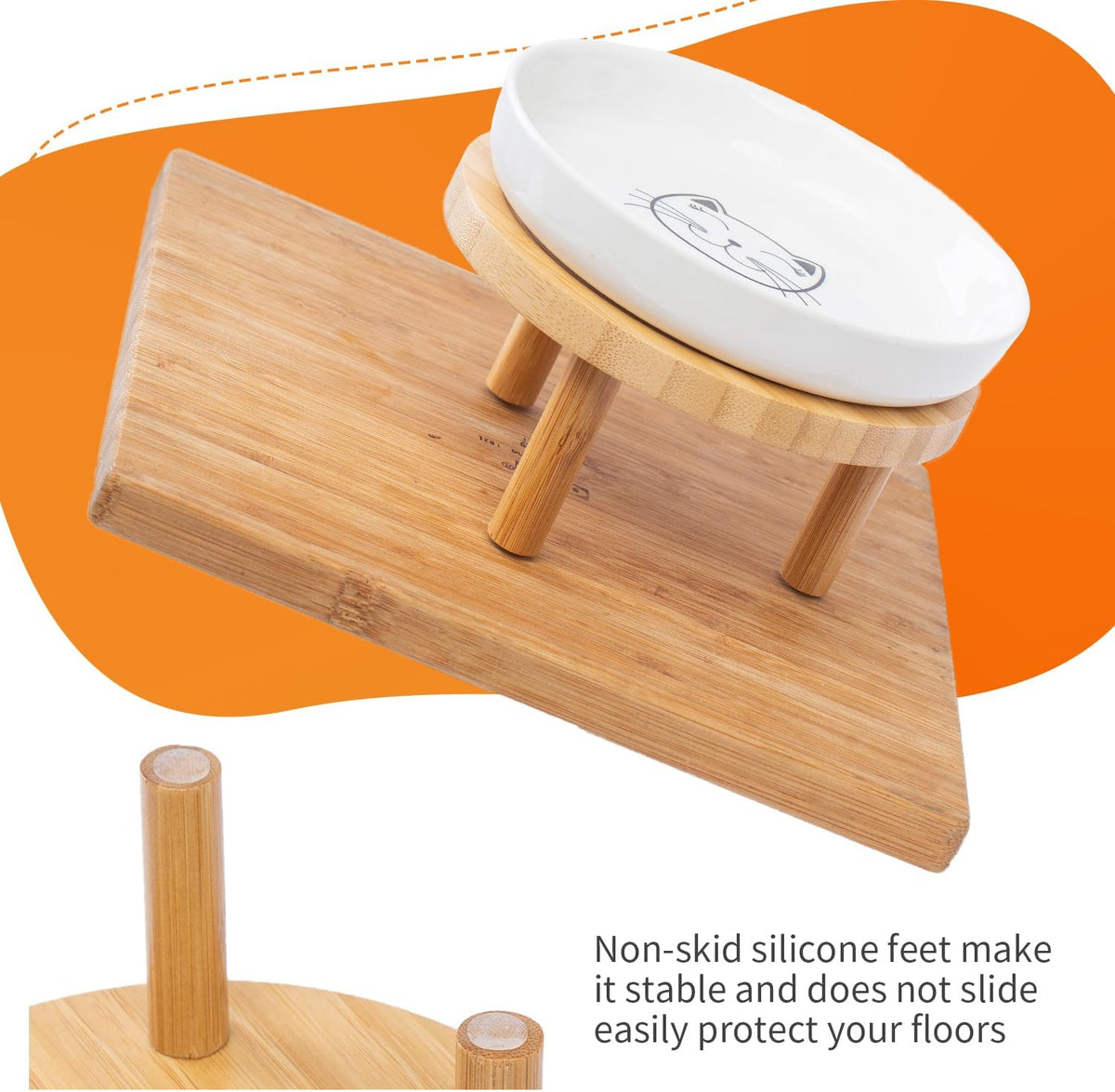 Shallow Wide Elevated Cat Bowls Whisker Fatigue – Essentials for Cats - White / Plate with stand(set of 1) - image 2