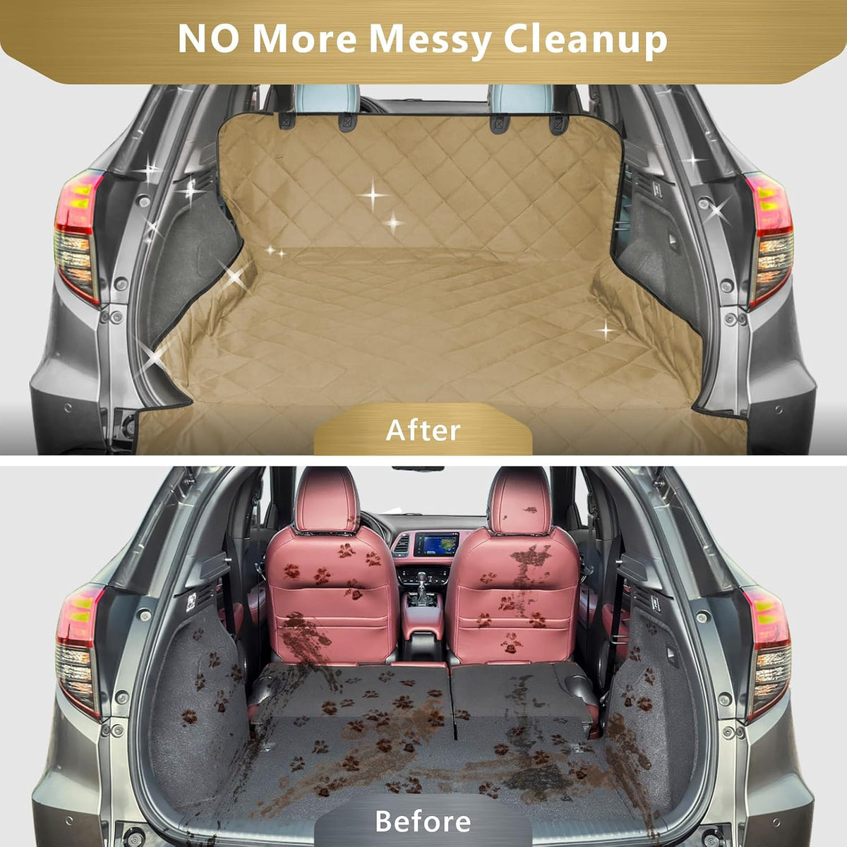 SUV Cargo Liner for Dogs - Trunk Cover for SUV with Bumper Flap Protector – Essentials for Dogs - Khaki / Standard: 55" x 91" - image 3