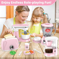Play Kitchen Accessories, Play Kitchen Appliances Toy Set - Pink - image 2