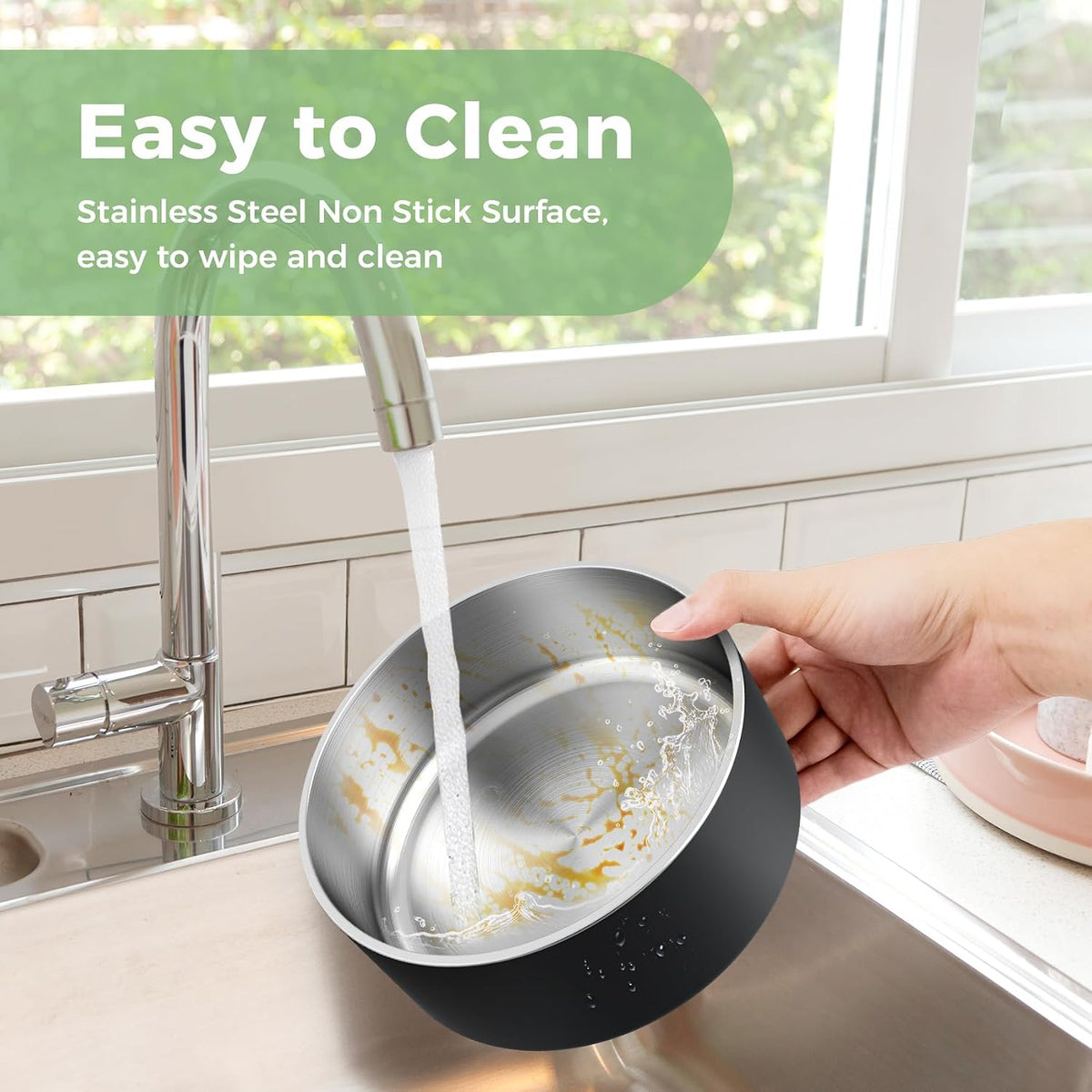 Dog Bowl, Stainless Stee Dog Water Bowl and Food Bowl - 64oz / Black - image 4