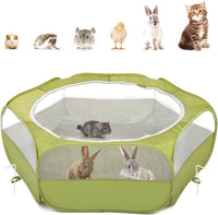 Pawaboo Small Animal Playpen, Waterproof Portable Pet Cage Tent - A-Green / 1