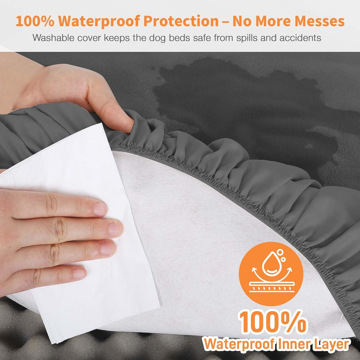 Dog Bed Covers Replacement Washable Waterproof Round Bed Protector - 36 in - image 2