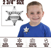 Silver Metal Sheriff Badges Western Cowboy Deputy Star Badges – Fun for Kids & Family - image 2