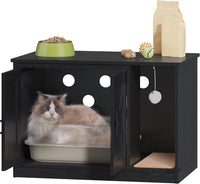 Hzuaneri Cat Litter Box Enclosure - 31.5"L x 19.7"W x 20.9"H / Black - image 3
