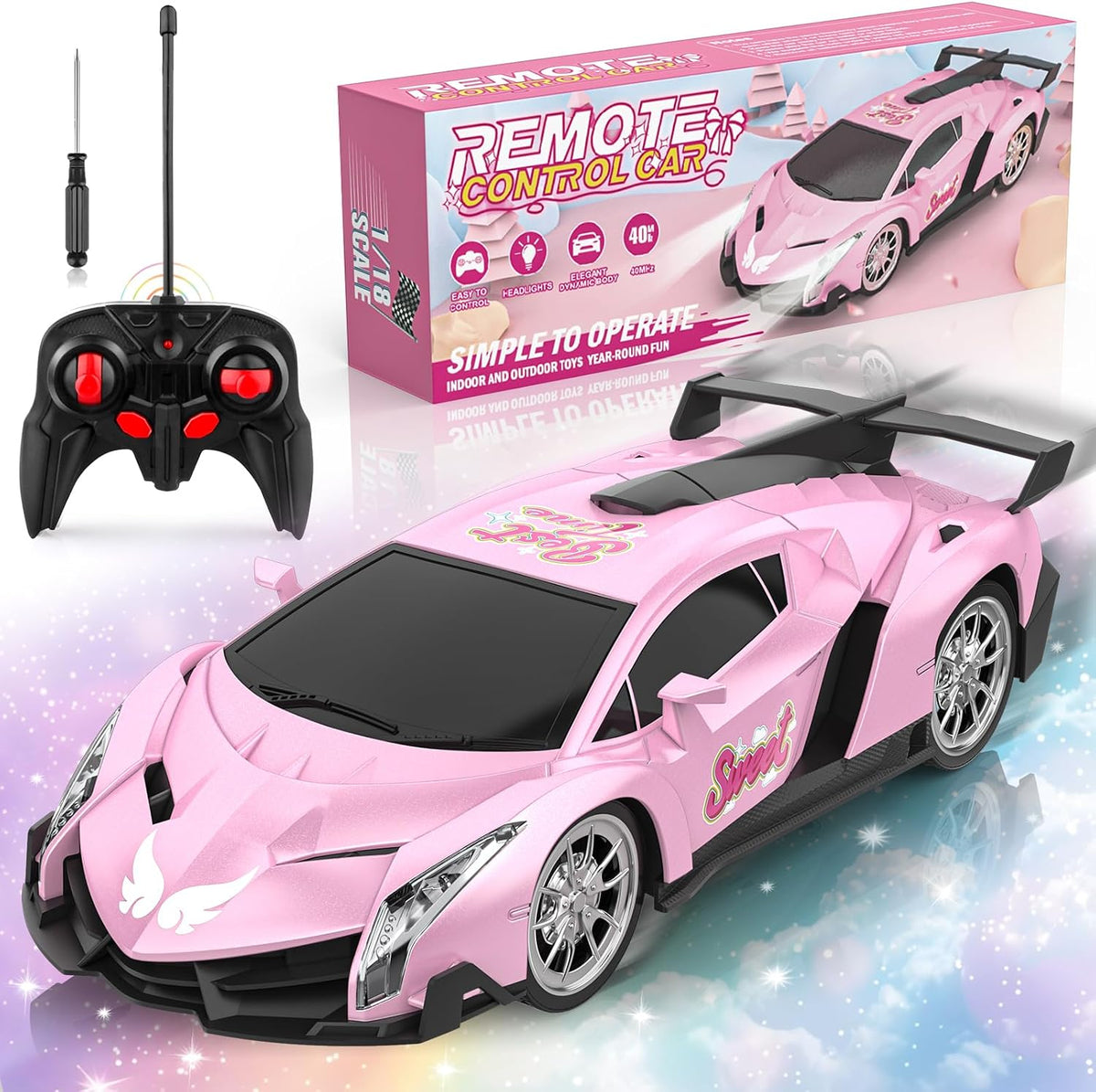 Growsland Remote Control Car for Kids - Pink