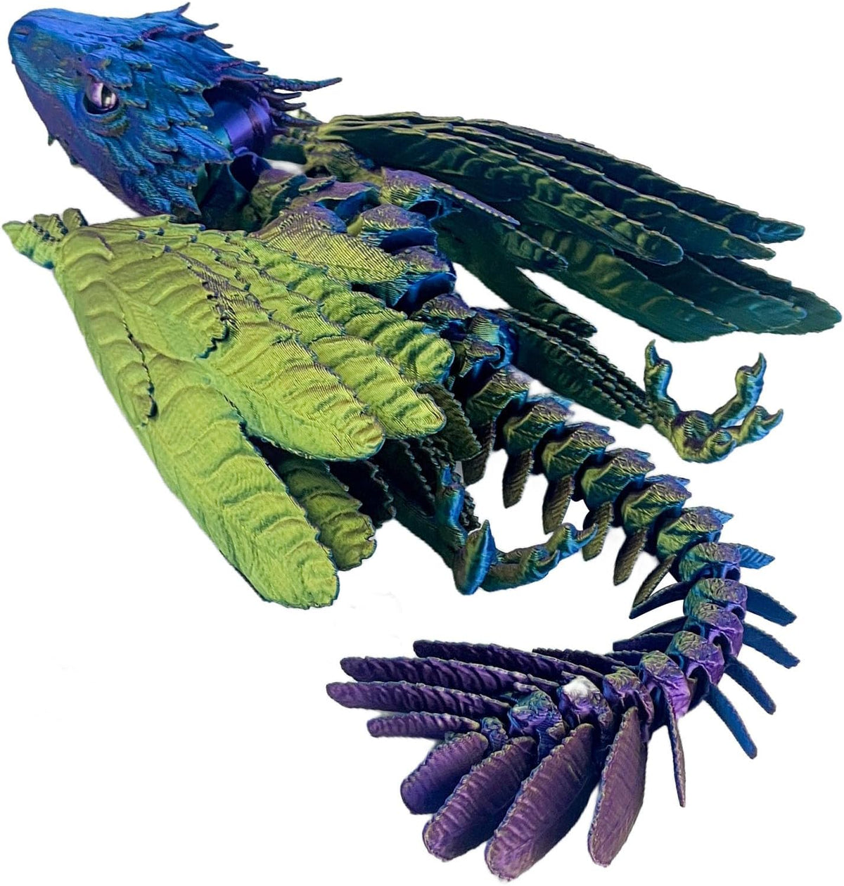 Feathered Wyvern Dragon, 3D Printed Dragon - Dazzling Color