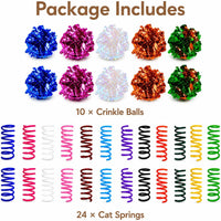 Cat Toys for Indoor Cats, 20 Packs Cat Toys Balls – Essentials for Cats - Crinkle Balls 34Pcs - image 2
