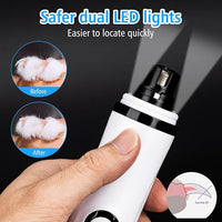 Pet Nail Grinder for Dogs and Cats - Super Quiet and Low Vibration Electric Dog Nail Grinder with 2 LED Lights - USB Rechargeable and Cordless - 3 Speeds - Small to Large Pets (White)