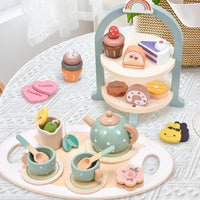 Atoylink Wooden Tea Party Set for Little Girls 28 Pcs Toddler Tea Set - image 2