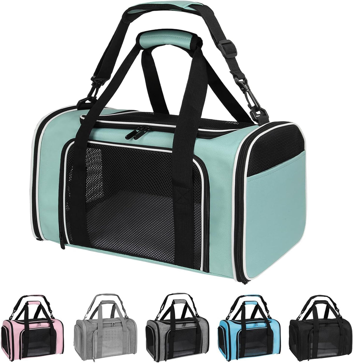 Cat Dog Carriers Soft-Sided - 17.0"L x 11.0"W x 11.0"H / green