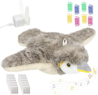 Cat Toys, Flapping Bird Cat Toy(No Flying), Interactive Catnip Toy with Springs & Catnip Bags, Chirping Noise Rechargeable Moving Wings Dog Cat Kitten Toys, Flappy Flying Pets Toy for Indoor