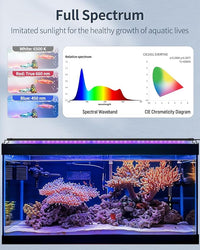 Pawfly 28W Aquarium LED Light for 36 to 42 Inch Fish Tanks Extendable Fish Tank Light with Full Spectrum Brilliant White Blue Red Lights with Daytime & Night Modes and Adjustable Brightness
