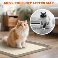 2 Pack Silicone Cat Litter Mat 34 x 22 in, Easy to Clean - Beige / 1 Pack - image 2