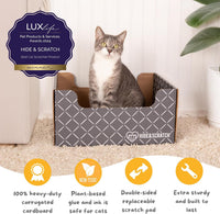 Hide & Scratch Cardboard Cat Scratcher Box & Bed Dark Grey Diamond Pad – Essentials for Cats - Dark Grey - image 2