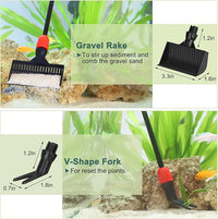 hygger Multi-Use Fish Tank Cleaner, 6 in 1 Aquarium Cleaning Tools Kit with 17.7 Inches Long Handle Algae Scraper Sponge Scrubber Firm Scrub Brush Fish Net Gravel Rake for Acrylic & Glass Tank