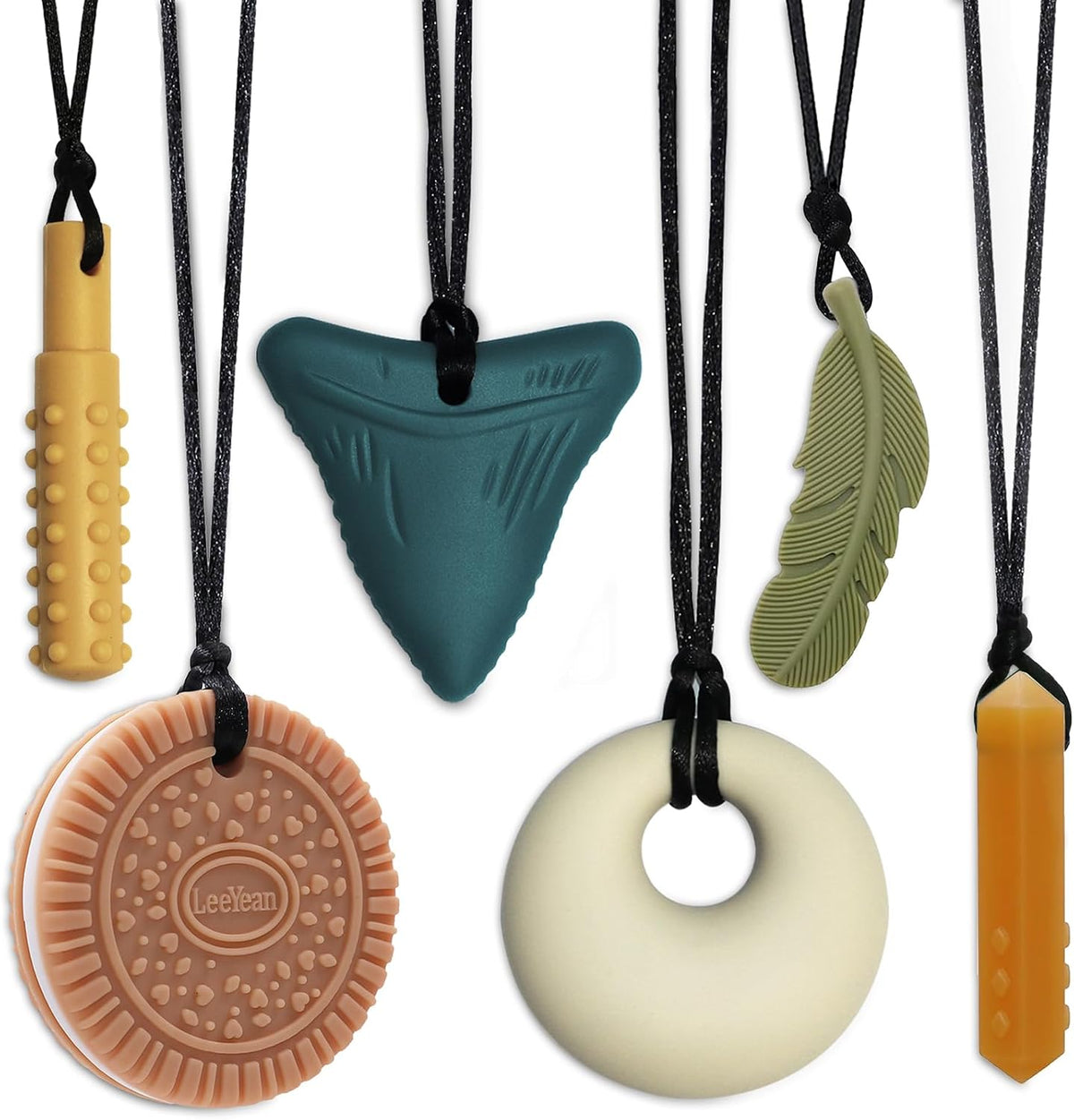 Chew Necklaces for Sensory Kids - Yellow 6PCS