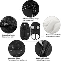Aiboria Dog Jackets Coat for Winter Windproof Waterproof Skiing Dog - Black / X-Large - image 3