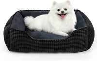 MIXJOY Dog Bed for Large Medium Small Dogs - Black / M(25’’x 21’’x 8’’)