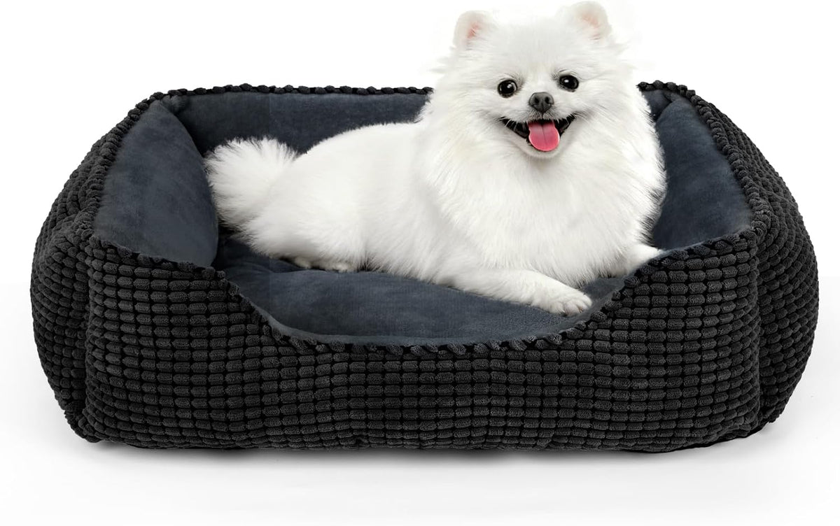 MIXJOY Dog Bed for Large Medium Small Dogs - Black / M(25’’x 21’’x 8’’)