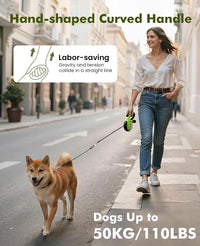 Pecute Heavy Duty Retractable Dog Leash 26ft for Large Dogs – Essentials for Dogs - Green / 16ft| up to 110 lbs| chew proof extender - image 3