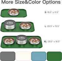 Feedoo Pet Feeding Mat [Warped Resistant Raised Edge] - 23.5"L x 13.5"W / Green - image 2