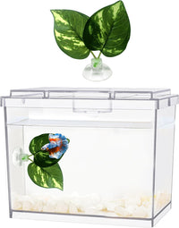 MoonOrange Mini Betta Fish Tank Kit with LED Light Base - Mini Tank 01