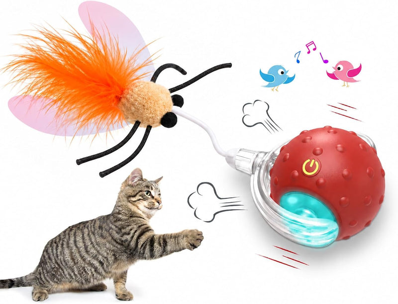 Giociv Interactive Cat Toys Ball for Indoor Cats Fast Rolling on