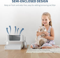 Stainless Steel Cat Litter Box 6 inch, XXL Large Cat Litter Tray with High Side, Platform Step and Scoop for Big Cats Multiple Cats, Easy Clean