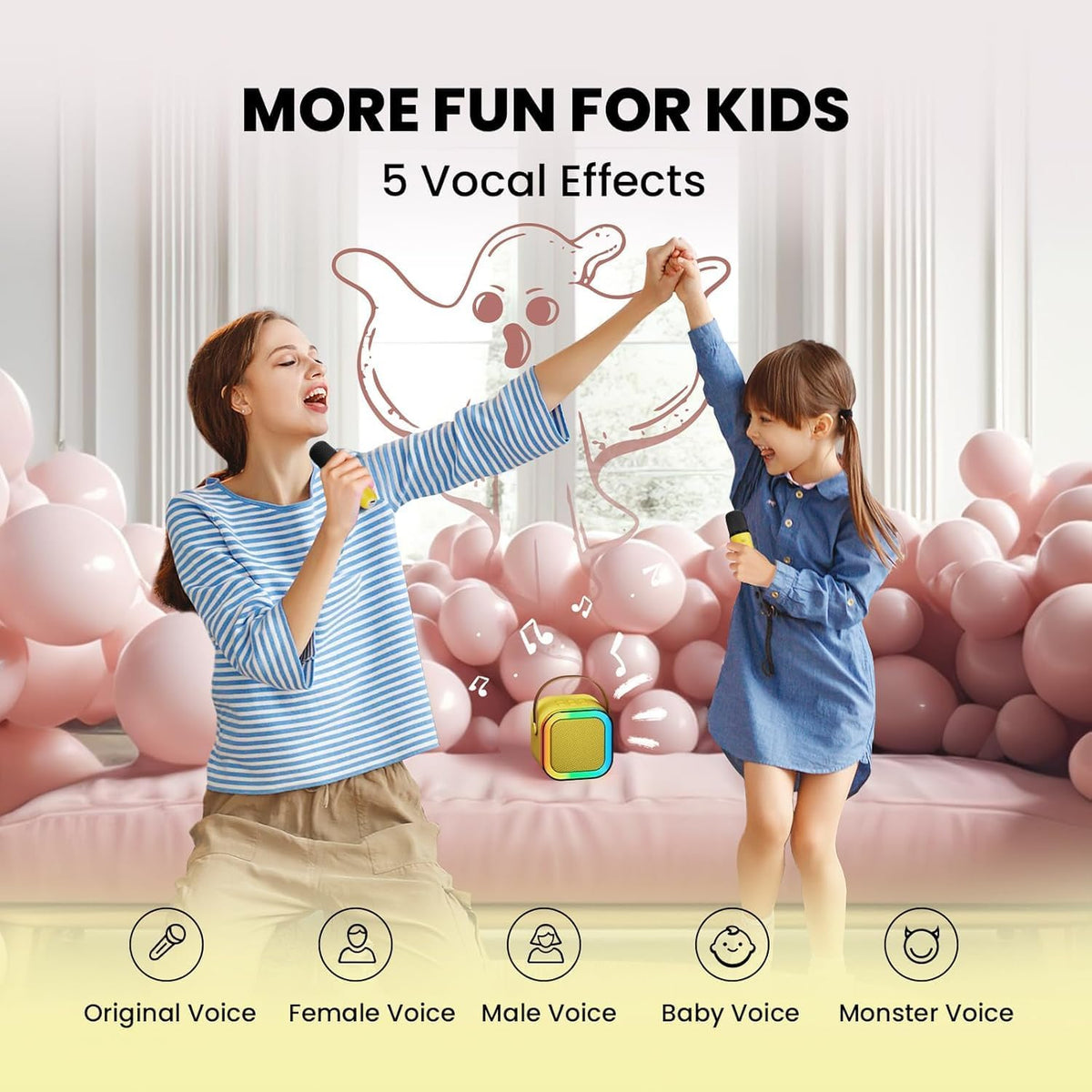 IROO Mini Karaoke Machine for Kids - Yellow - image 4