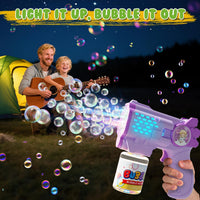 EagleStone 2 Packs Automatic Bubble Machine Guns with 4 Bottles - Green, Purple - image 2