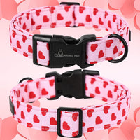 ARING PET Halloween Dog Collar-Cute Fall Dog Collar for Small Dogs - X-Small / Valentine-Pink Red Heart - image 2
