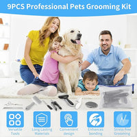 Cat Grooming Brush, 9PCS Dog Brush Kit with Pet Nail Clipper and File, Deshedding Brush for Cats, Cats Dog Shedding Brushs for Small Large Pets, Includes Flea Comb, Bath Brushs,Undercoat Rake (Grey)