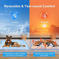 MH MYLUNE HOME Dog Cooling Mat 48x28 Inch - Double-Sided Cooling & Warm, Arc-Chill Cool Fiber, Endothermic Color Changing Pet Pad for Large Dogs, Foldable & Washable Summer Blanket