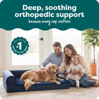 Furhaven Orthopedic Dog Bed for Large Dogs w/ Removable Bolsters - Jumbo / Deep Sapphire - image 2