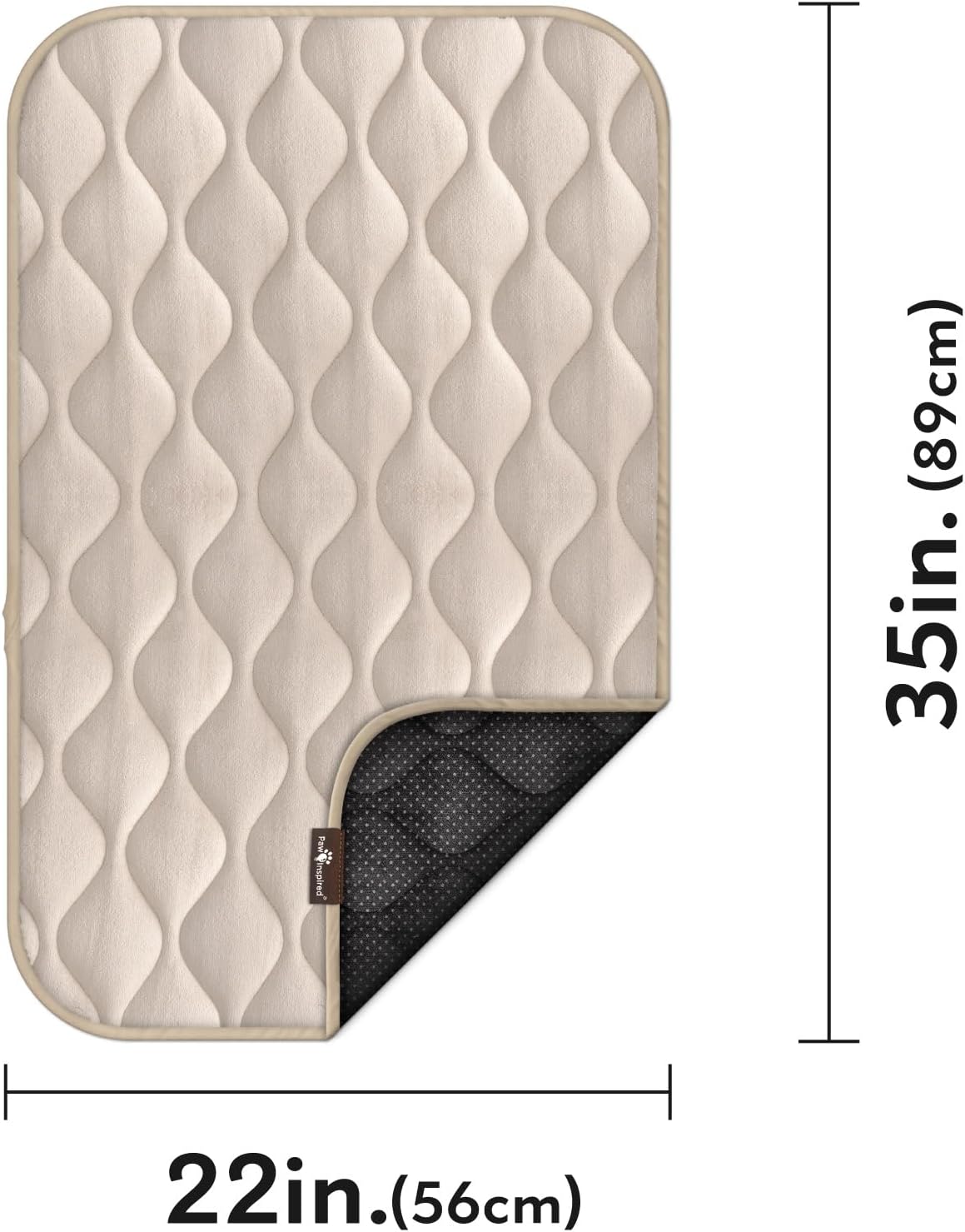 Paw Inspired Washable Padded Crate Mats for Dogs - 36 Inch / Tan - image 2