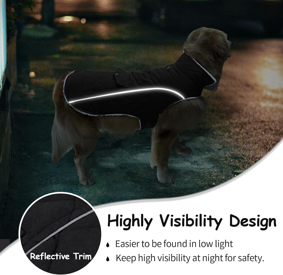 Malier Dog Coat Warm Dog Winter Coat - Black / Small - image 4