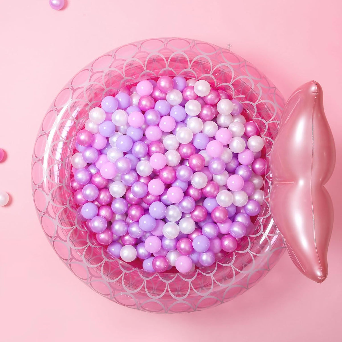 GOGOSO Ball Pits Balls for Toddlers Pack of 50 100 200 Plastics Shape - Pearl Purple Colors / 100 balls - image 4