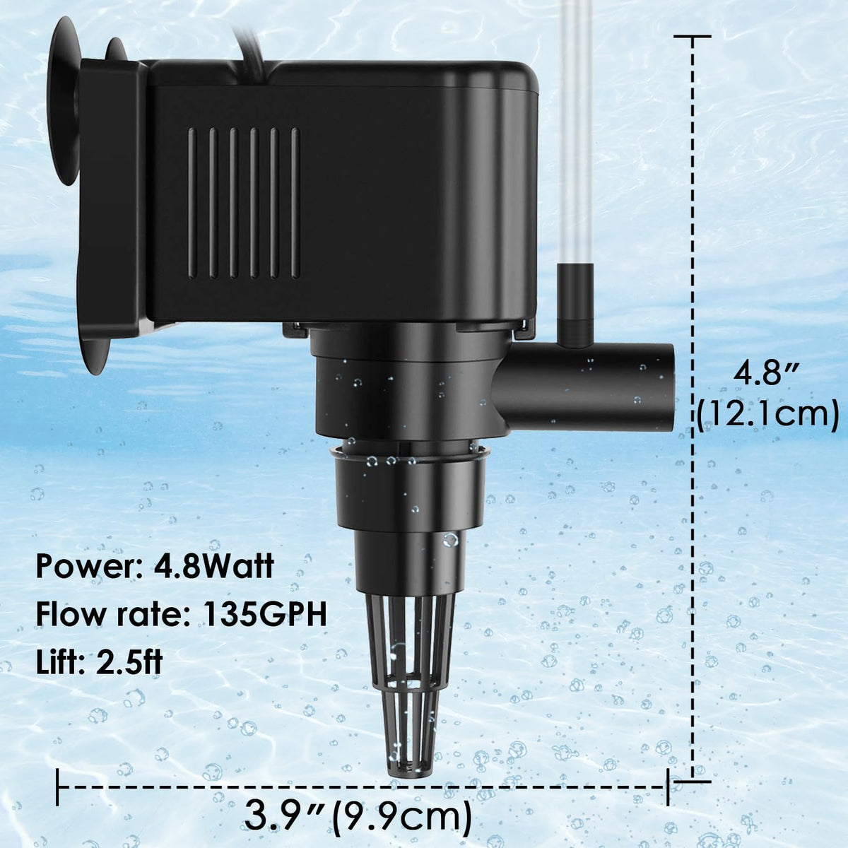 AquaMiracle Aquarium Powerhead Pump Circulating Water Pump 265 GPH - For 10-40 Gal Aquarium - image 2