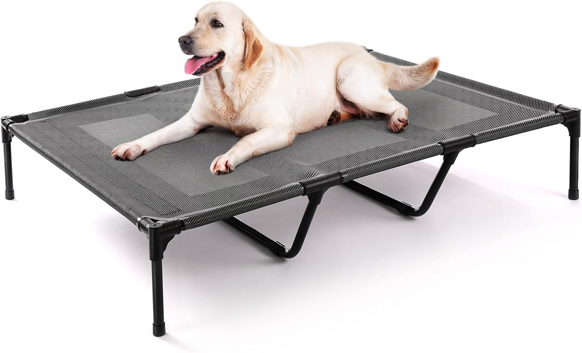 petizer XL Elevated Dog Beds for Large Dogs 48x36x9'' - 48"L x 36"W x 9"H / Black