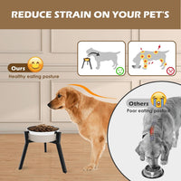 Dog Bowl Stand for Medium & Large Dogs, Adjustable Width 7-10.7" - Height: 13.7", Width: 7-10.6" / Black - image 3