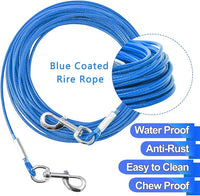 Tie Out Cable for Dogs,50FT Dog Leads,Heavy Duty Tie Out Cable for Large Dogs Up to 125lbs,Durable Dog Runner Tether Line for Outdoor,Yard