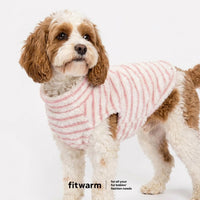 Fitwarm 2 Pack Striped Fleece Dog Sweater - X-Large / White-Pink - image 3