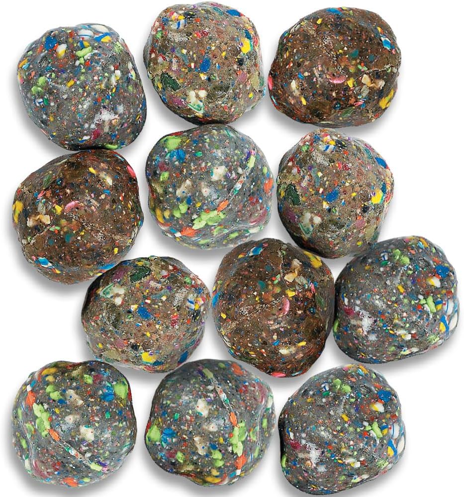 Fun Express rock-shape rubber bouncy balls that look like realistic rocks, 12 pack