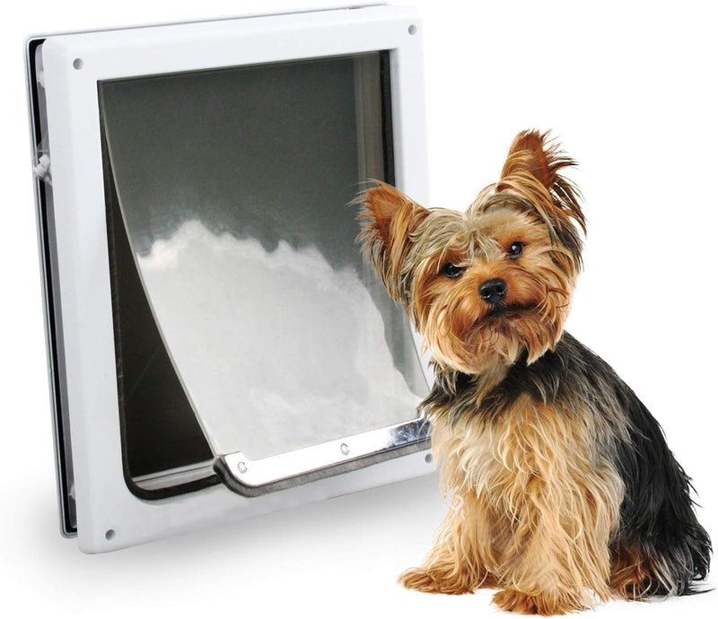 Pet Flap Door 2 Ways Locking Dog Wall Entry Pet Door with Transparent - Large
