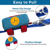 Dog Poop Bag Holder for Leash, Large-Capacity Canvas Pouch - 2 Pack-Blue - image 4